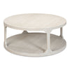 round coffee table contemporary grey 2-tier