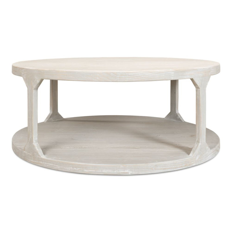 round coffee table contemporary grey 2-tier