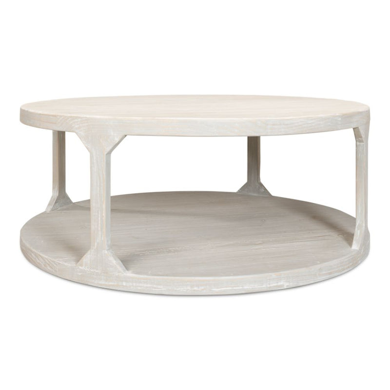 round coffee table contemporary grey 2-tier