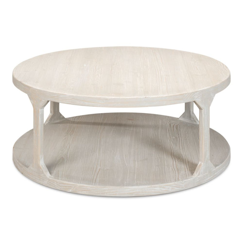round coffee table contemporary grey 2-tier