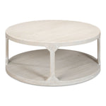 round coffee table contemporary grey 2-tier