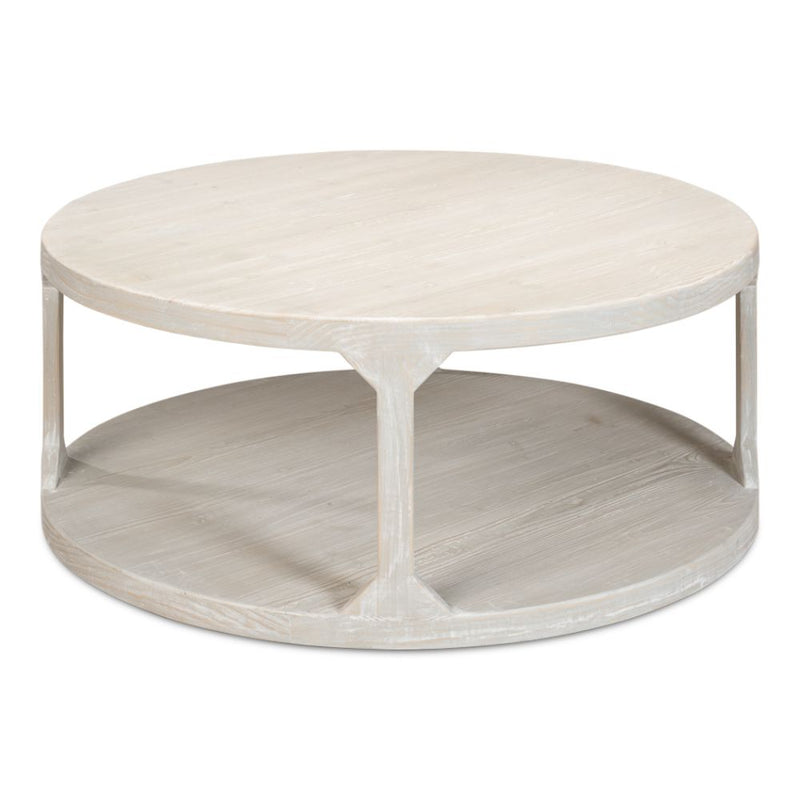 round coffee table contemporary grey 2-tier
