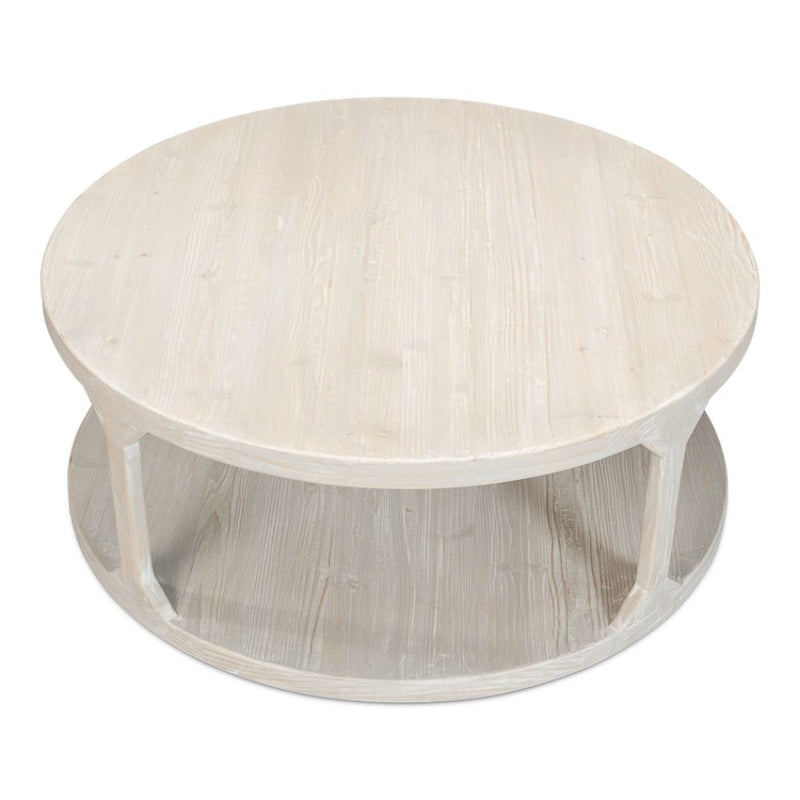 round coffee table contemporary grey 2-tier