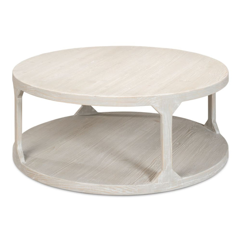 round coffee table contemporary grey 2-tier