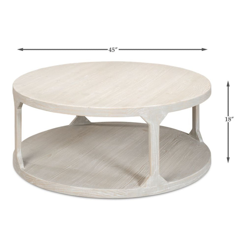 round coffee table contemporary grey 2-tier