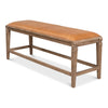 light brown leather bench oak white washed