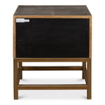Side Table - Antique Gray Shagreen Leather - 2-Drawer