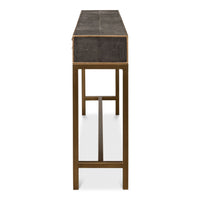 console table grey shagreen leather drawers Osprey