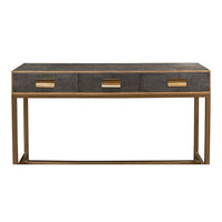 console table grey shagreen leather drawers Osprey