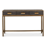 console table grey shagreen leather drawers Osprey