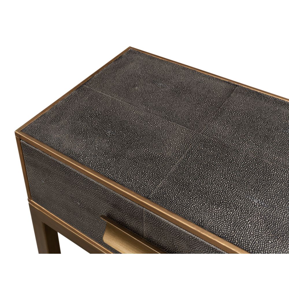 console table grey shagreen leather drawers Osprey