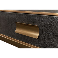console table grey shagreen leather drawers Osprey
