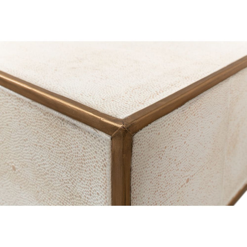 console table off-white shagreen leather drawers Osprey