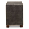grey leather shagreen 3-drawer side table nightstand