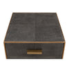 grey leather shagreen 3-drawer side table nightstand