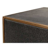 grey leather shagreen 3-drawer side table nightstand