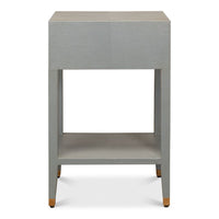 night stand 1-drawer grey shagreen leather gold