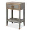 night stand 1-drawer grey shagreen leather gold