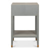 night stand 1-drawer grey shagreen leather gold
