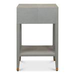 night stand 1-drawer grey shagreen leather gold