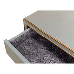 night stand 1-drawer grey shagreen leather gold
