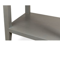 night stand 1-drawer grey shagreen leather gold