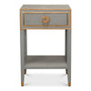 night stand 1-drawer grey shagreen leather gold