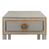 night stand 1-drawer grey shagreen leather gold