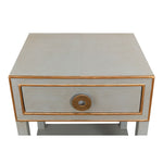 night stand 1-drawer grey shagreen leather gold