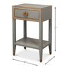 night stand 1-drawer grey shagreen leather gold