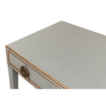 Storm grey shagreen leather 3-drawer desk table Gold leather trim