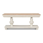 console table antique white natural 2-tier