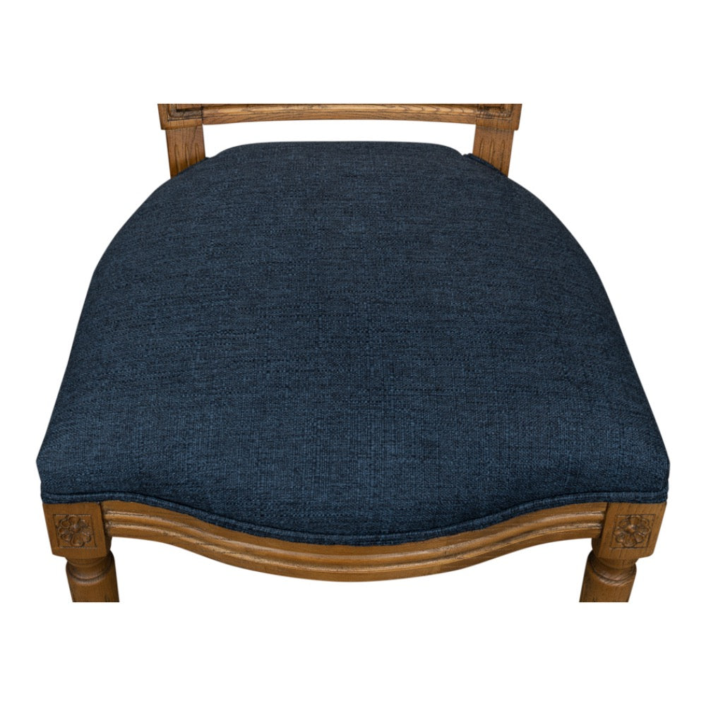 woven cane dining chair navy upholstered seat