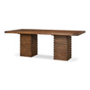 dining table brown large pedestal angles