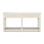 console table white 2-drawer slatted shelf
