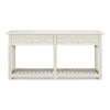console table white 2-drawer slatted shelf