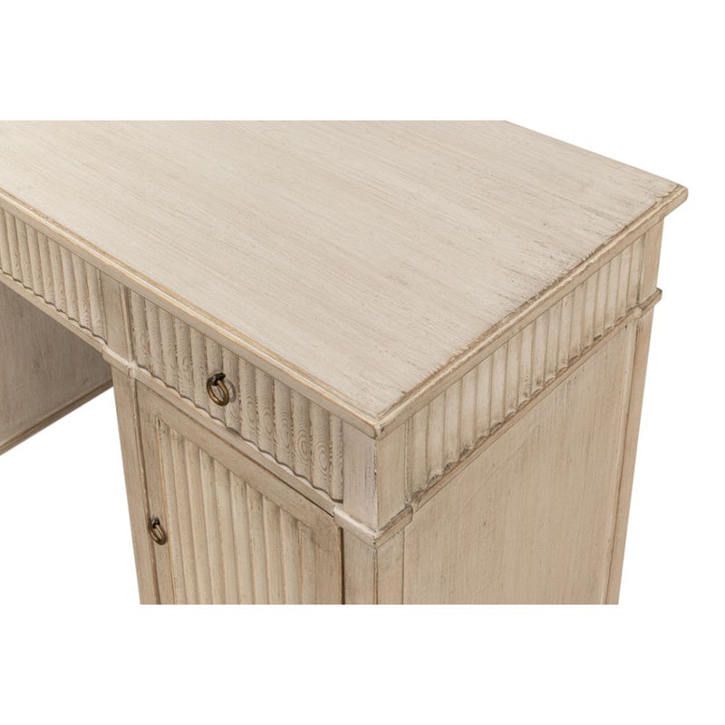 wood desk 3-drawer cabinets stone grey pine wood