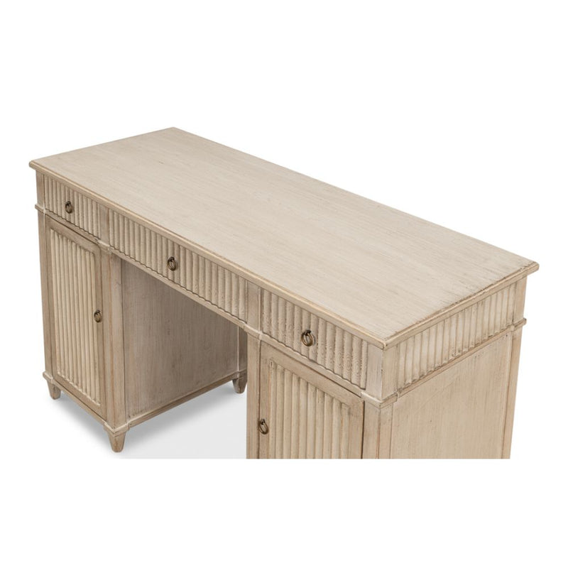 wood desk 3-drawer cabinets stone grey pine wood