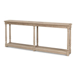 console table long narrow turned legs shelf grey