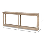 console table long narrow turned legs shelf grey