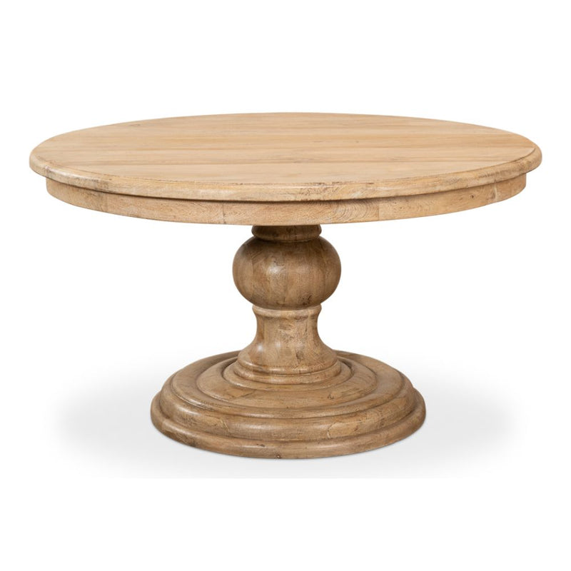 dining table round pedestal turned