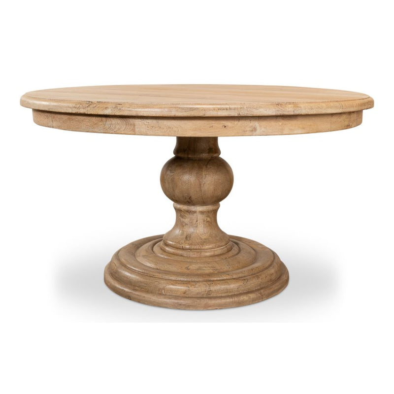 dining table round pedestal turned