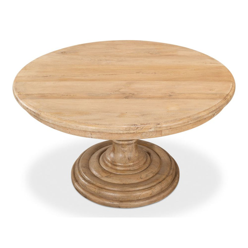 dining table round pedestal turned
