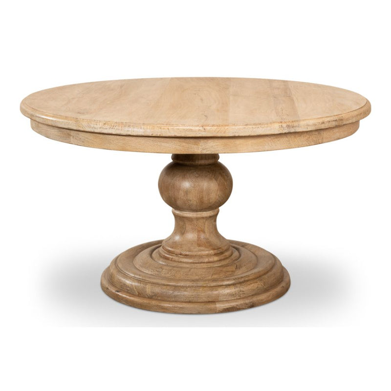 dining table round pedestal turned