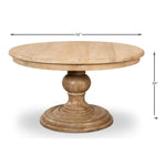 dining table round pedestal turned