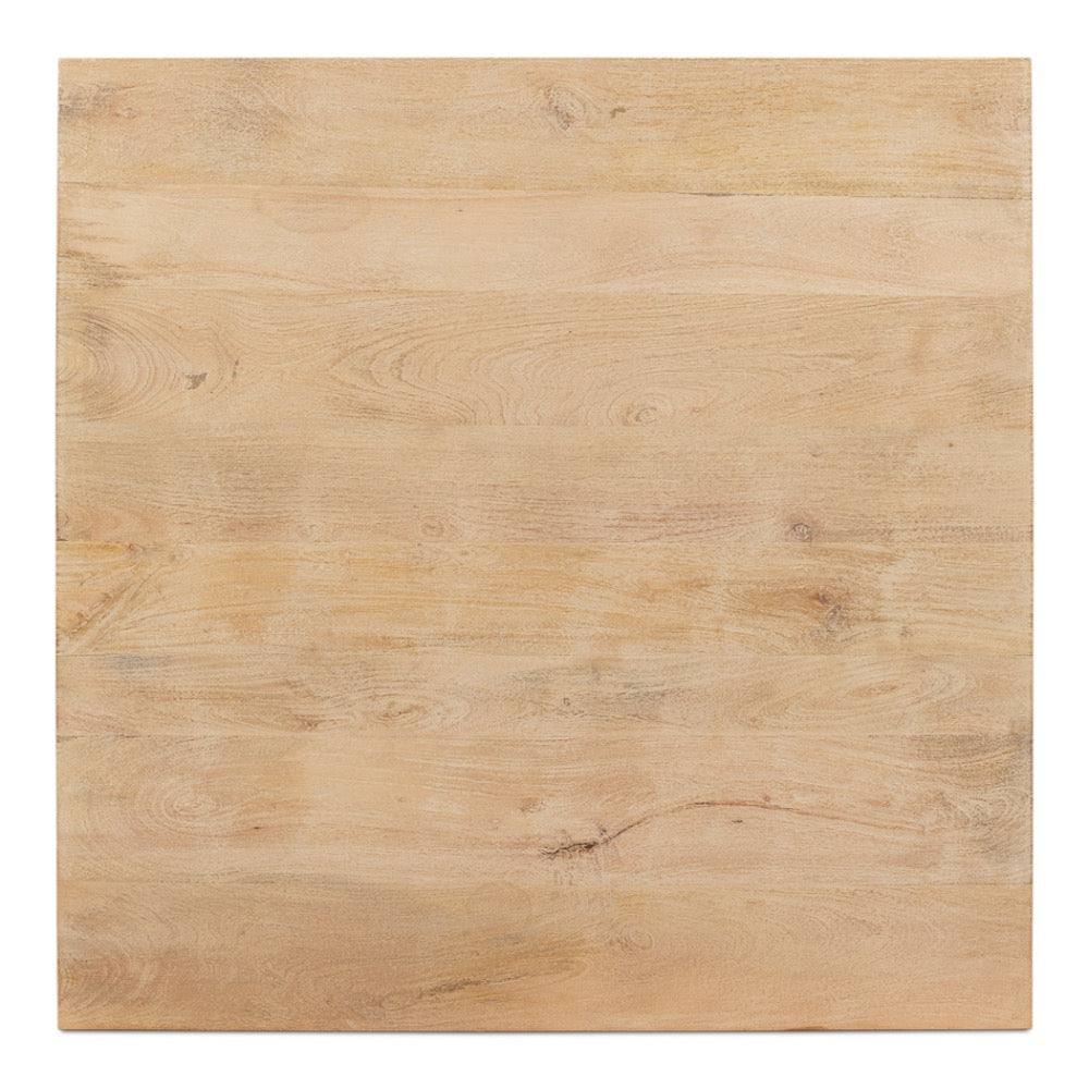 light wood sqaure table top view
