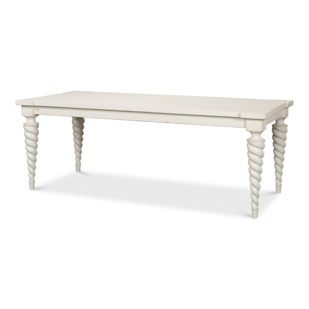 antique white dining table