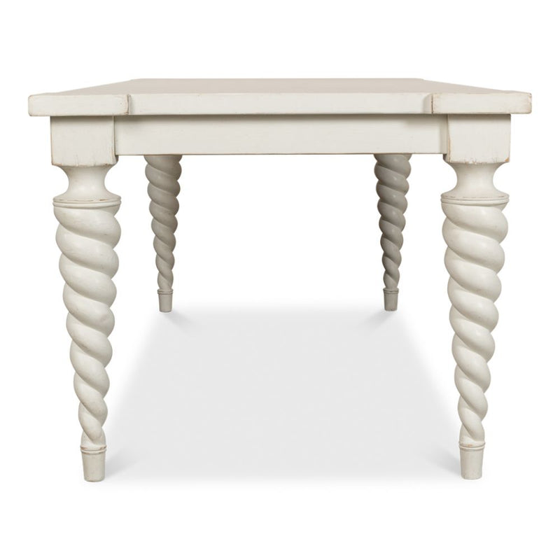 antique white dining table