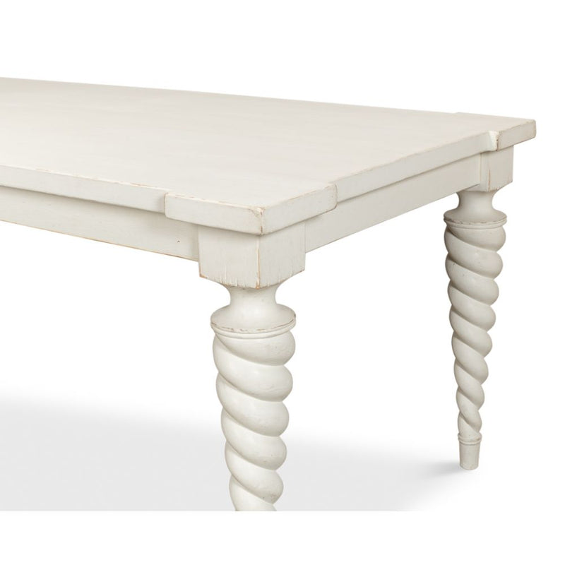 antique white dining table