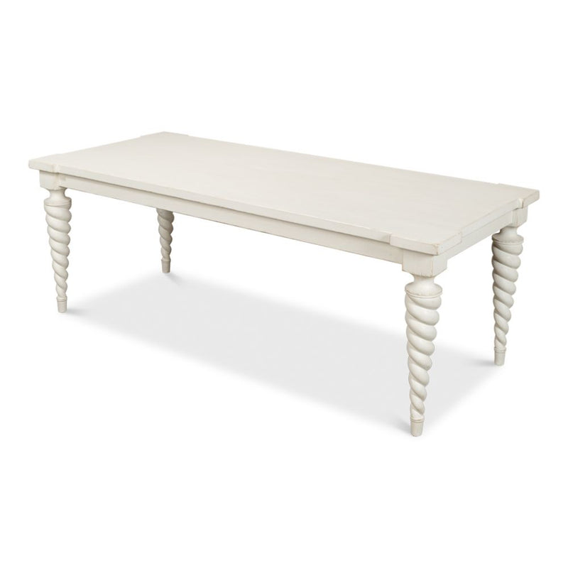 antique white dining table